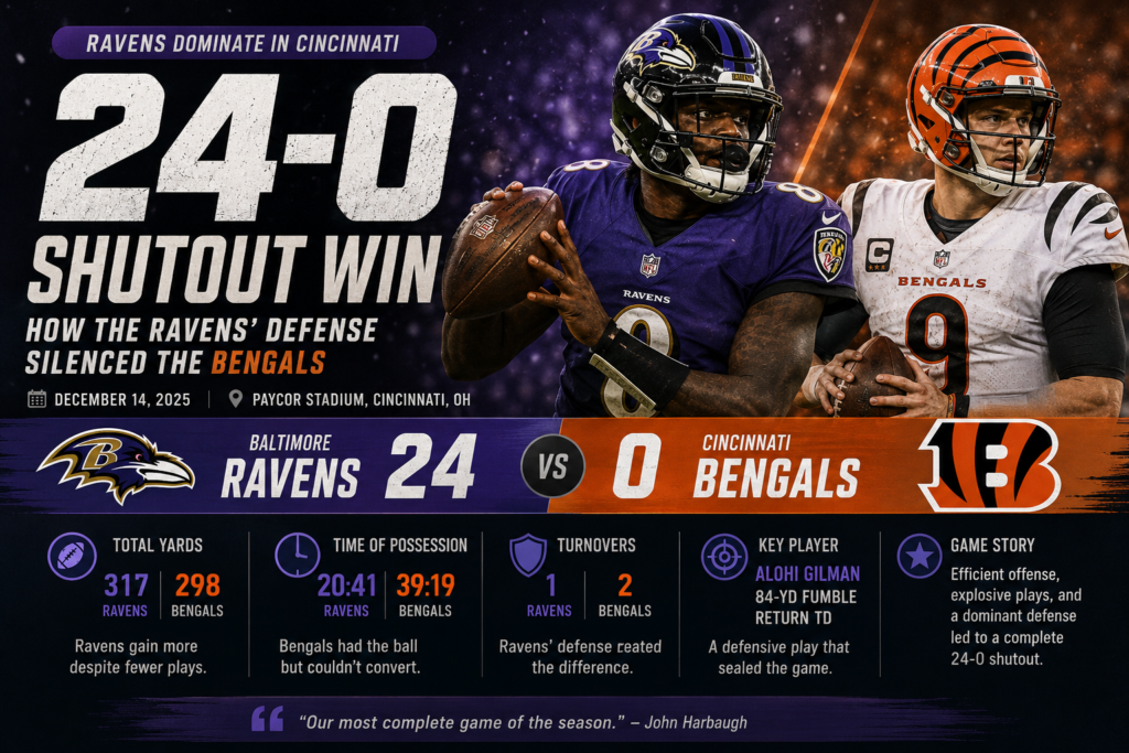 Bengals vs Baltimore Ravens Match Player Stats